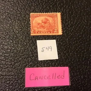 Scott # 549 2c Pilgrim Tercentenary Issue - Light Cancel - Bild 1 von 3