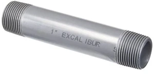 Spears 88 Series PVC Pipe Fitting Nipple Schedule 80 Gray 1" NPT Male 6" Length - Picture 1 of 2