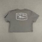Salty Crew T-Shirt Womens XL Gray Cotton Blend Graphic Crop Tee Ladies Casual