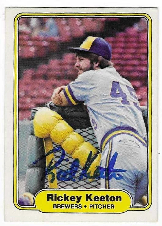 RICKEY KEETON 1982 FLEER AUTOGRAPHED SIGNED # 146 MILWAUKEE BREWERS - Image 1 of 1