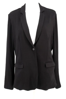 Chaqueta Blazer Magaschoni Mujer XL Ponte Tejido Suave Negro Botón Muesca Solapa Nueva Foto 1 de 4