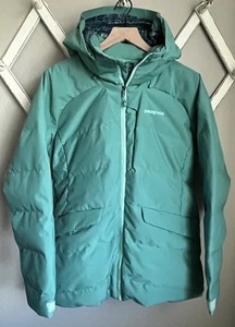 Patagonia Women's L Pipe Down Ski Jacket RECCO 700 Fill - Beryl Green - Picture 1 of 14
