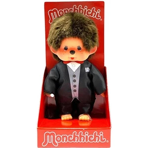 Figura de peluche Monchhichi novio joven negro/marrón 20cm 244065 - Imagen 1 de 1