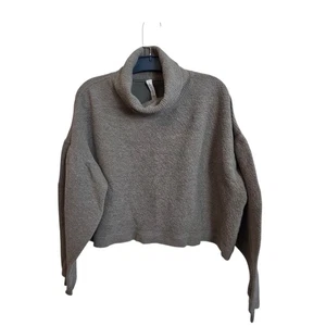 Lululemon Mujer Gris Texturizado Cuello Embudo Recortado Pullover Top XS/S Ropa Informal - Imagen 1 de 11