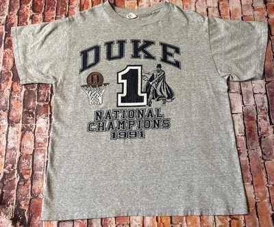 Camiseta De Colección Duke Baloncesto 1991 Campeones Nacionales Puntada Única Talla L HECHA EN EE. UU. Foto 1 de 4