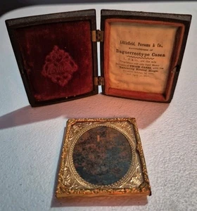 ANTIKES patentiertes 1856 & 1857 LITTLEFIELD PARSONS & Co. DAGUERREOTYPIE ETUI - LESEN - Bild 1 von 19