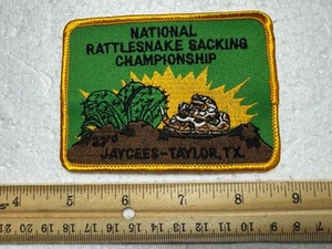 National Rattlesnake Sacking Championship Patch - 23rd Annual- Taylor Texas - Picture 1 of 4