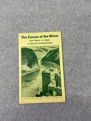 Mapa plegable panorámico vintage curso del Rin relieve Maguncia a Colonia Alemania Foto 1 de 4