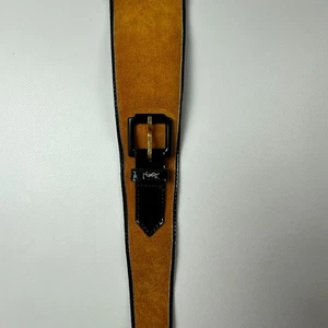 Yves Saint Laurent VTG 90s Black Leather Belt Women Made in France - Picture 1 of 4