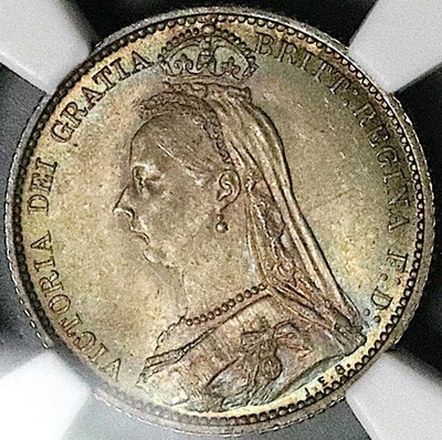 1887 NGC MS 65 Victoria 6 Pence Shield Great Britain Silver Coin (25111702C) - Image 1 of 4