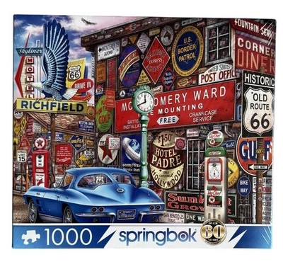 Route 66 Jigsaw Puzzle 1000 Pieces Springbok Nostalgic Americana Scene 24" X 30" - Image 1 of 4