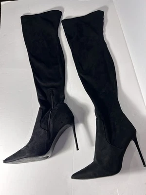 Steve Madden Vava VAVA01S1 Black Over Knee Boots 11M Pointed Toe Stiletto Heel - Image 1 of 4