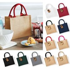 Westford Mill Jute Mini Gift Bag (W412) - Christmas Gift/Lunch/Work Bag