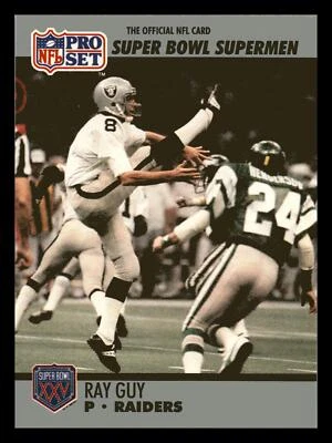 Ray Guy 1990 Pro Set Super Bowl XXV Silver Anniversary #116 Supermen Mint - Image 1 of 2