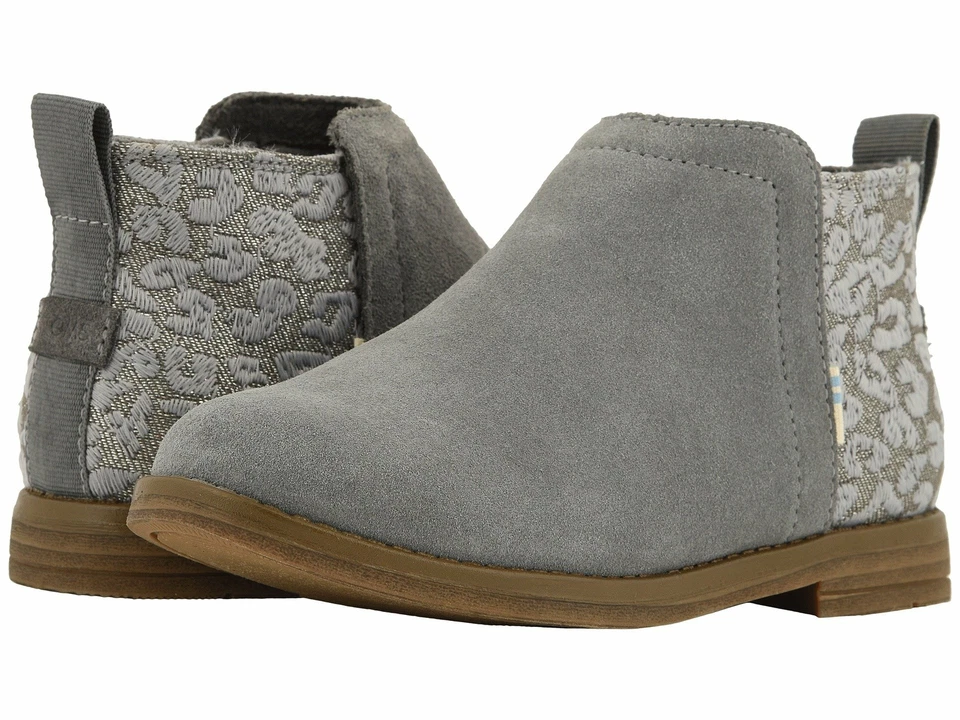 Toms Girls Deia Gray Suede Ankle BOOTS Shoes 3 Medium (b M) Little Kid BHFO 5607