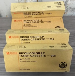 Ricoh Original Genuine Type 205 AP3800C 888032 Black Toner x 4 (free delivery ) - Picture 1 of 1