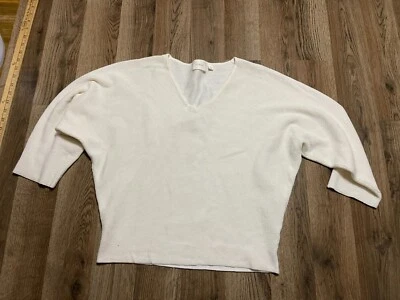 Camisa Cyrus, para mujer talla pequeña, blanca, cuello en V, manga larga Foto 1 de 4