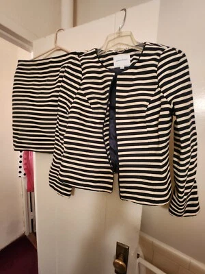 Banana Republic комплект юбки костюм в полоску темно-синий/off белый размер 6 новый без ярлыков - Изображение 1 из 4