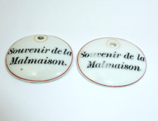 Deux Plaques de Porcelaine Espèces de Rose Um 1890 Souvenir De La Malmaison