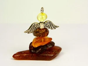 Engelsfigur Souvenir mit baltischem Bernstein Natur echt religiös 6359 - Bild 1 von 11