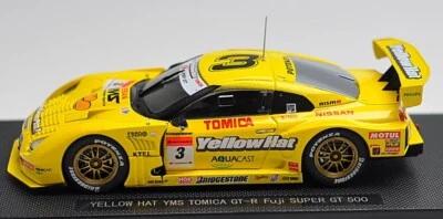 Carro modelo de corrida Ebbro Nissan GT-R chapéu amarelo YMS Fuji Super GT500 2008 GT em escala 1/43 - Imagem 1 de 4