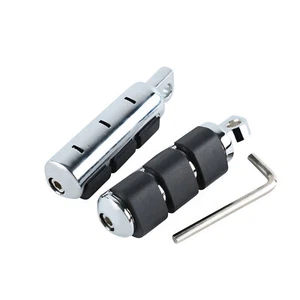Chrome Anti Vibration Rubber Footpeg Pegs Fits For  Harley Touring Street Glide - Bild 1 von 4