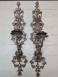 Vintage Italian Distressed Metal Wall Sconces - Picture 1 of 3