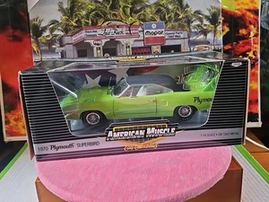 VINTAGE ERTL AMERICAN MUSCLE 70 PLYMOUTH SUPERBIRD VERDE TETTO NERO BELLA AUTO 🚗 - Foto 1 di 24