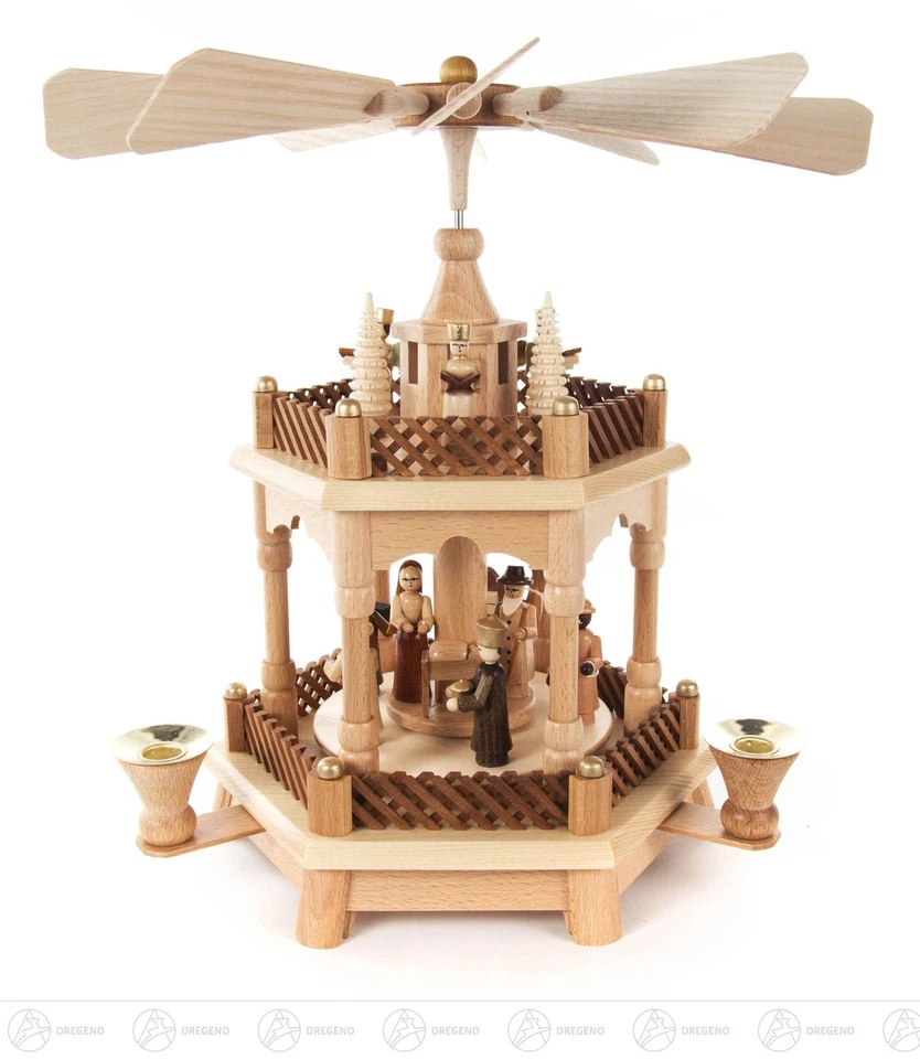 Pirámide con Belén, 1ª Manga Cig F para Velas de Cera D=0 9/16 pulgadas Foto 1 de 1