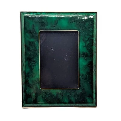 Vtg Malachite Picture Frame Otagiri Japan Lacquerware 4x6 Green Art Deco RARE - Image 1 of 4