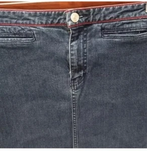 Tommy Hilfiger A-Line Skirt Womens 6 Blue Medium Wash Denim Cotton Button Zip - Picture 1 of 6