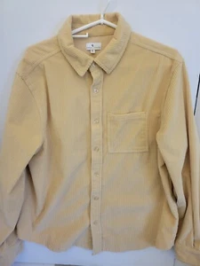 True Craft Men's M Yellow Polyester Corduroy Long Sleeve - Picture 1 of 6