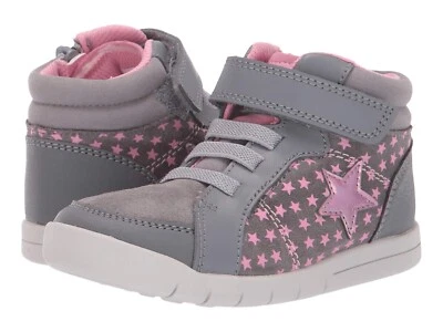 Clarks Niños Emery Beat Bebé Niñas Gris Cuero Zapatos Niños Pequeños 26144057 Foto 1 de 4
