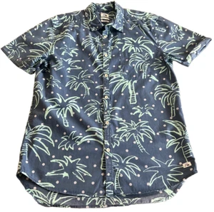 Camicia uomo Quicksilver media manica corta con bottoni blu stampa tropicale - Foto 1 di 5