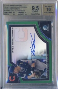 2015 Bowman Chrome Prime Positions GREEN Refractor Auto Kyle Schwarber BGS 9.5 - Picture 1 of 1