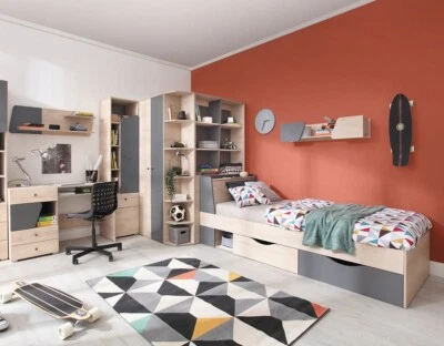 Jugendzimmer Kinderzimmer komplett DAVIS Set C Eckschrank Schreibtisch Bett - Bild 1 von 4