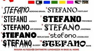 Nome adesivo personalizzato prespaziato richiesta PVC vinile senza fondo 4 pz - Bild 1 von 1