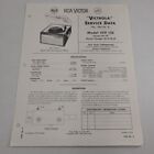 Vintage Cinch Victor Victrola Service Daten VFP 10E Gehäuse RS-197 Schallplatte 1964 Nr. 8