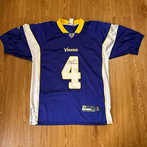 Brett Favre Minnesota Vikings #4 Reebok On Field NFL Football Jersey Size 48 - Picture 1 of 18
