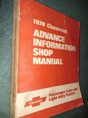1978 CHEVROLET EARLY SHOP MANUAL /  PRE-PRODUCTION BOOK CAMARO VETTE & MORE! Foto 1 de 4