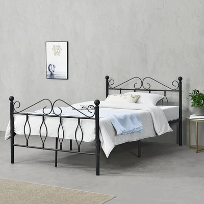 Metallbett Apolda 120x200 cm Schwarz en.casa - Bild 1 von 4
