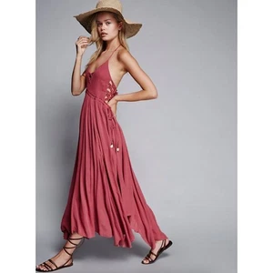 Free People Coconuts All Day Endless Summer Maxi in Dusty Rose Boho Pink Small - Bild 1 von 17