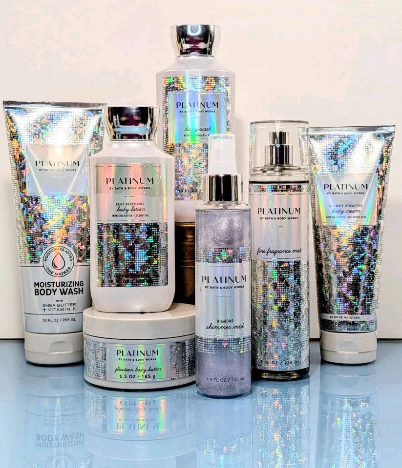 Juego de 7 piezas PLATINUM Bath & Body Works Fragancia Vapor Lavado Crema Mantequilla Brillo  Foto 1 de 4