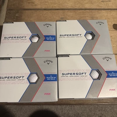 3 docenas de nuevas pelotas de golf Callaway SuperSoft blancas con salpicaduras rosas 360 1 doz blancas Foto 1 de 3
