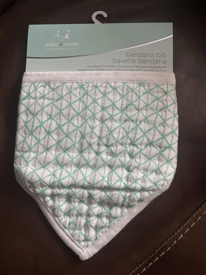 Babero Bandana Clásico Aden and Anais Essentials - Bambú - Diseño Geométrico Azul  Foto 1 de 2