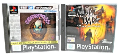 Oddworld Abe’s Oddysee + Alone in the Dark (Games x2 for Sony PlayStation 1 PS1) - image 1 of 4