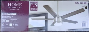 Home Decorators Collection Merwry 52" Indoor Brushed Nickel Ceiling Fan NEW - Picture 1 of 3