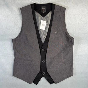 Guess Vest Mens Large Gray Tweed Los Angeles Frantic SL Button Cinch Suit - Picture 1 of 10