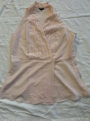 Блузка с бретелью через шею Milano Blush розовая плиссированная L прозрачная многослойная верхняя для карьеры офиса повседневная - Изображение 1 из 4