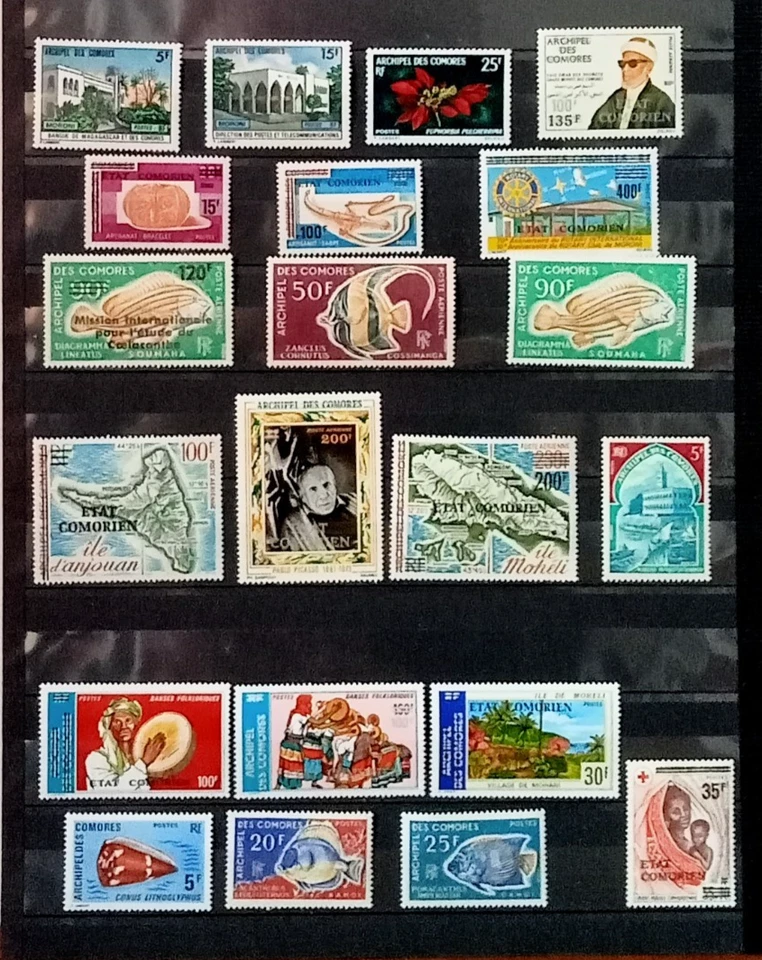Lote de estampillas de las islas Comoras años 70 (X 19) correo aéreo y otros MNH/OG Foto 1 de 1